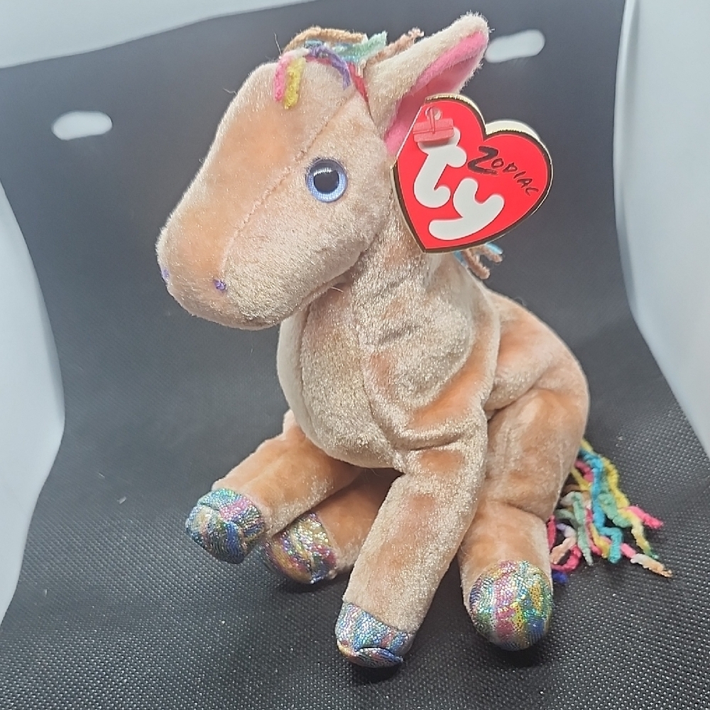 Rare Ty Zorba Plush Unicorn - Brown and Multicolor